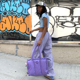 Julia Fox Low Rise Jeans Handsome Drawstring Waist-Tight Woven Casual Pants Hot Girl Loose Leg-Tight Hip Hop Purple Trousers