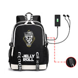 Jelly Roll Bag 2D Printed Backpack Large Capacity USB Headset Backpack