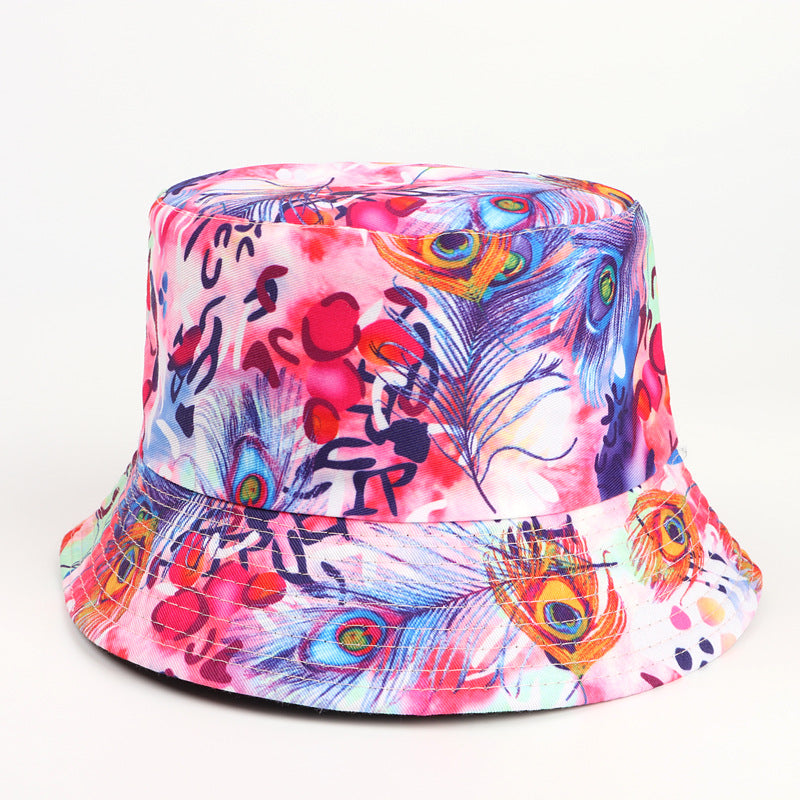 Bucket Hat Fishing Cap Cotton Print Fisherman Hat Bucket Hat Color Printing Fashion Sunshade
