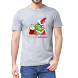 Men and Women Grinch Shirt Christmas Grinch Printed Short Sleeve Loose