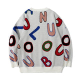 Men Sweater Letter Jacquard Sweater Men's round Neck Sweater Autumn