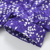 MIDI Mauve Wrap Dress Purple Chiffon Floral Dress for Women Summer Slim Fit Printed Dress