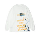 Crew Neck Sweatshirts for Men Men's Autumn Cartoon Bear Printed Sweater for Men