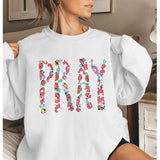 Merry and Bright Sweatshirts round Neck Long Sleeve Sweater Dazzling Color Letters Printed