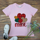 Valentine's Day T Shirts Couples Wish Printed Women's Short-Sleeved T-shirt