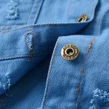 Children Jean Jackets Casual Ultra Short Denim Jacket Spring Solid Color Long Sleeve