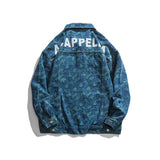 Man Fall Outfis Autumn Letter Printed Snowflake Denim Jacket Men's Street BF Loose Overalls