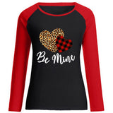 Valentine's Day T Shirt Long Sleeve Women Crew Neck Cotton Long Sleeve Women
