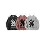 Men Sweater Cartoon Bear Jacquard Sweater Men's Autumn Loose Pullover