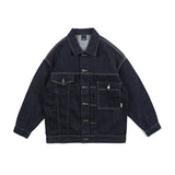 Men Denim Jackets Multi-Pocket Denim Jacket Baggy Coat