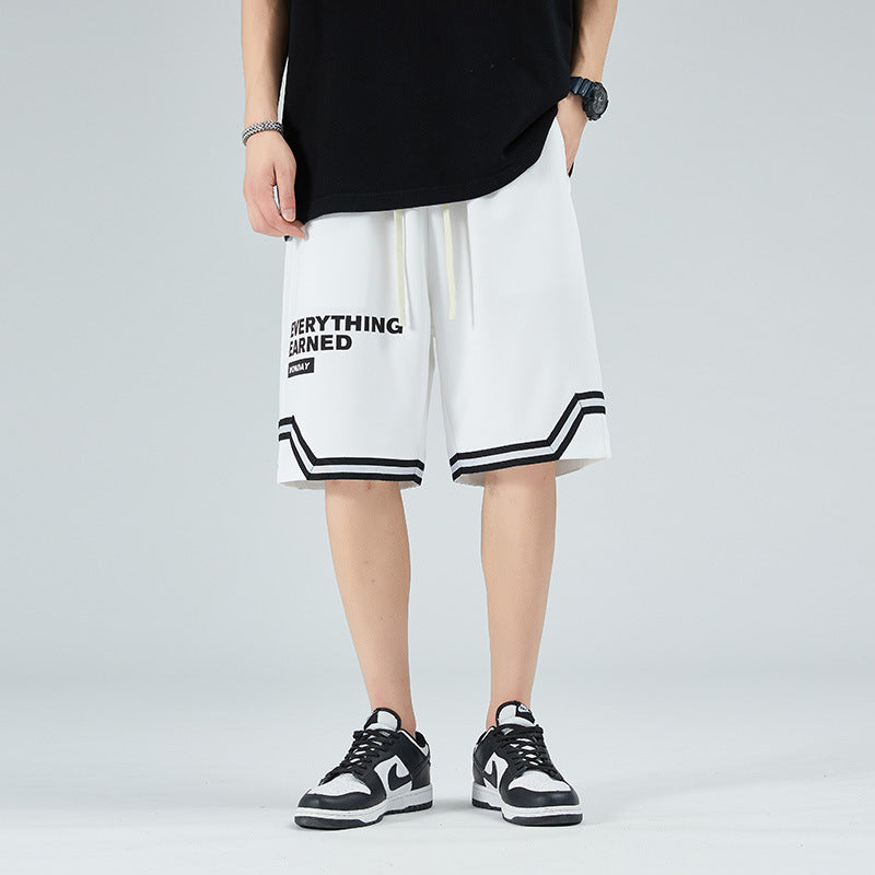 Mens White Shorts Men's Shorts Summer Loose Sports and Leisure