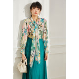 Gloria Vanderbilt Removable Streamer Long Sleeve round Neck Fairy Oil Painting Color Matching