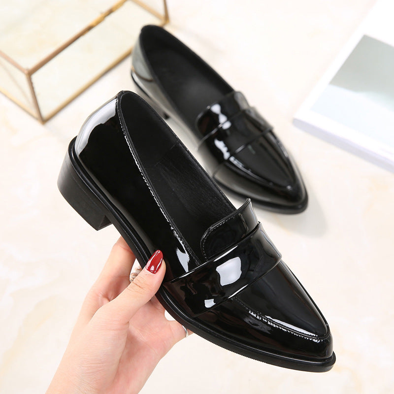 Women Black Dress Shoes Leather Shoes