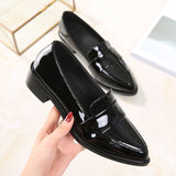 Women Black Dress Shoes Leather Shoes