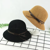 Summer Hats Bucket Hat Leather Rope Summer Women's Casual