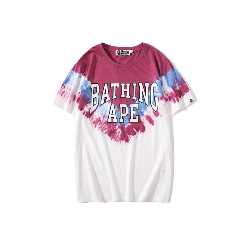 Bathing Ape T Shirt Tapering Tie-Dye T-shirt Short Sleeve Unisex Wear