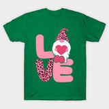Valentine's Day T Shirts Couples Leopard Print Dwarf Printed round Neck T-shirt