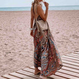 Gypsy Style Dresses Printed V-neck Halter Bohemian
