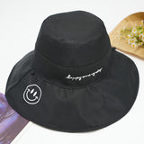 Women Bucket Hat Bucket Hat Double-Sided Smiling Face Sunshade