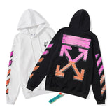 off White Hoodie Chalk Arrow Hooded Sweater Baggy Coat