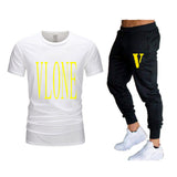 Vlone T Shirts & Pants 2 Piece Set Short-Sleeved Trousers Casual Summer Trousers For Men