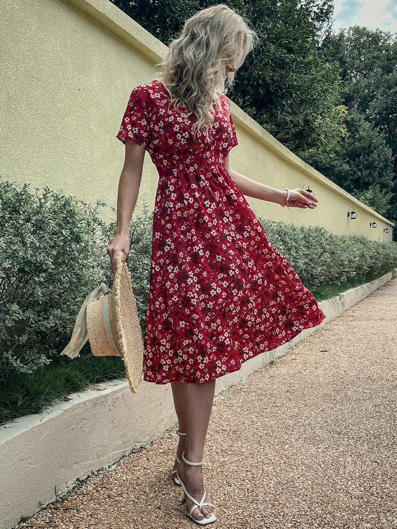 Nine Britton Dress Red Small Floral Dress