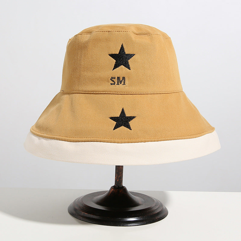 Women Bucket Hat Large Board Brim Face Cover Ultraviolet-Proof