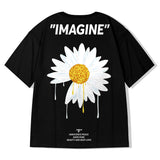 Men T-Shirts Loose Five-Point Short Sleeve Little Daisy