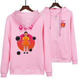 Squid Game Costume Hoodie Casual Zipper Sweater for Men and Women