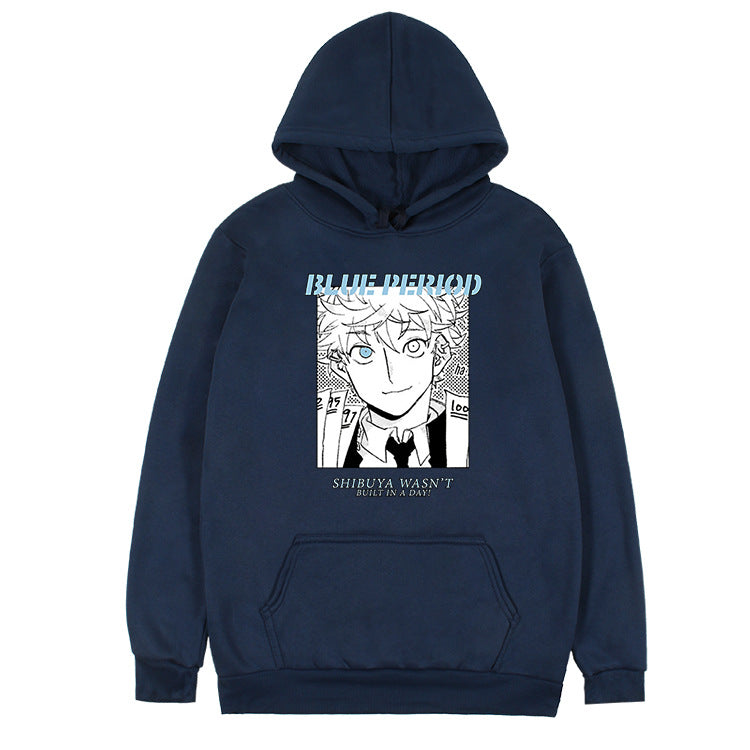 Anime Hoddies Blue Period Printed Long-Sleeved Top Hooded Sweater