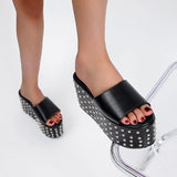 Platform Heels for Women Summer Fashion Platform Wedge Slippers Peep-Toe High-Heeled Sandals