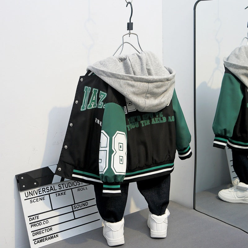 Toddler Boys Jackets Boys' Spring and Autumn Clothing Jacket Baseball Uniform