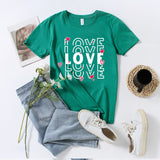 Valentine's Day T Shirts Couples Printed Loose Pullover Loose Short Sleeve T-shirt