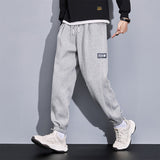 Grey Sweatpants Pure Cotton Track Pants Men's Autumn and Winter Loose Casual Pants