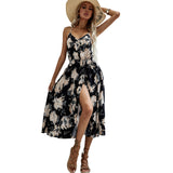 Kendall Jenner Wedding Guest Dress Vacation Style Sexy Backless Lace Stitching Printing Comfortable