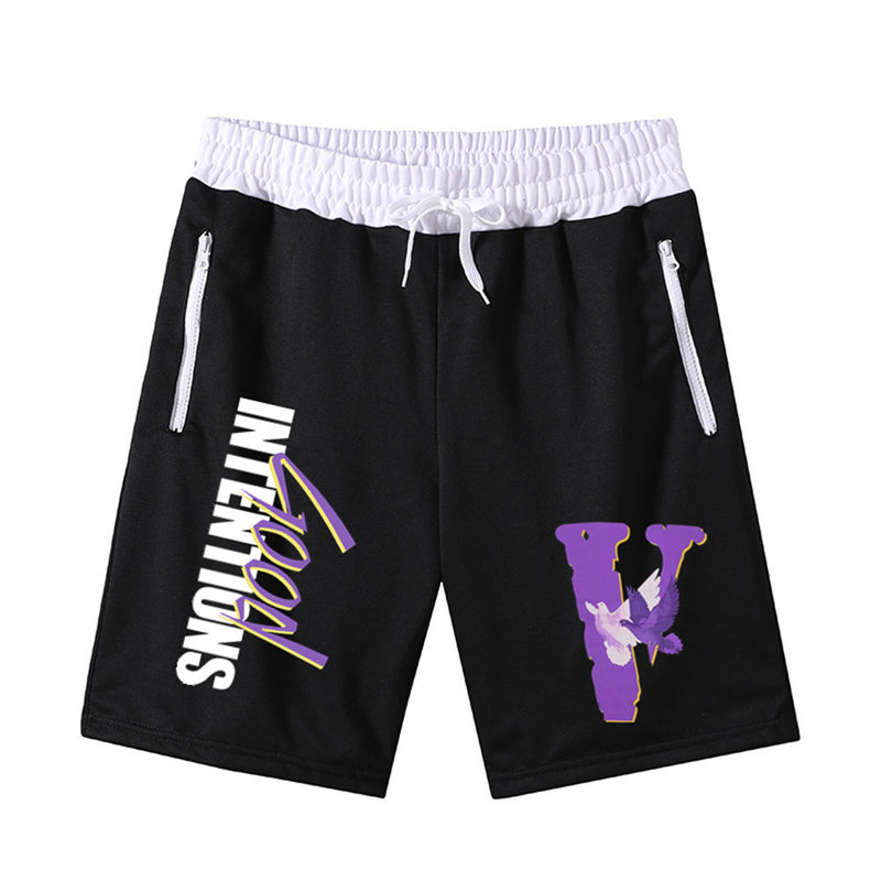 Vlone Shorts Letter Shorts Summer Men'S Casual Men'S