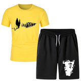 Vlone T Shirts & Shorts 2 Piece Set Men'S Summer Sports Fitness Casual Shorts Suit