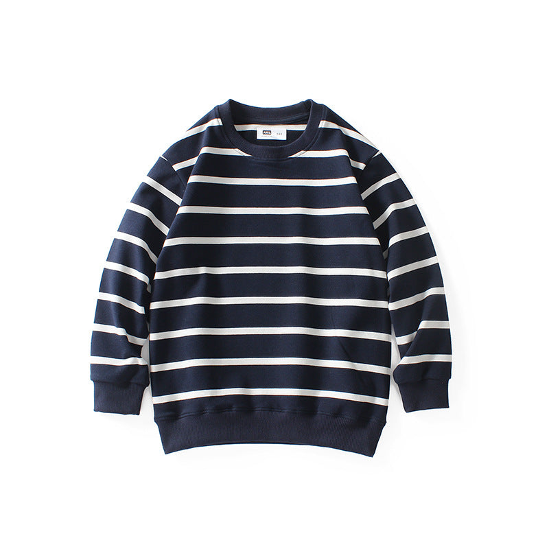 Children Long Sleeve Shirts Spring and Autumn Boy's Hoody Striped Long-Sleeve T-shirt