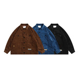 Man Fall Outfis Vintage Corduroy Casual Jacket Autumn Street BF Style Couple Turn-down Collar Coat Men