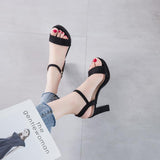 Platform Heels for Women Black Strip Summer Shoes Sexy