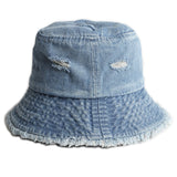 Denim Bucket Hat Fishing Cap Cotton Print Fisherman Hat Female Burr Fashion Sun Hat