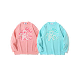 Men Sweater Cartoon Bear T-shirt Knitwear Men Loose Pullover