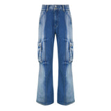 Julia Fox Low Rise Jeans Printed Low Waist Personalized Pocket Skinny Jeans