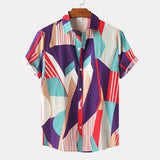 Camp Collar Shirt Short-Sleeved Shirt Floral Ethnic Style