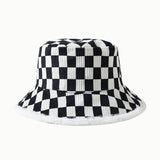 Vintage Check Bucket Hat Black and White Plaid