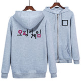 Squid Game Costume Cartoon Printed Zipper Sweater