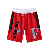 Vlone Shorts Letter Large V Printed Men'S Casual Shorts Summer Loose