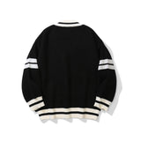 Men Sweater Letter Jacquard Color Matching Sweater Men's Pullover