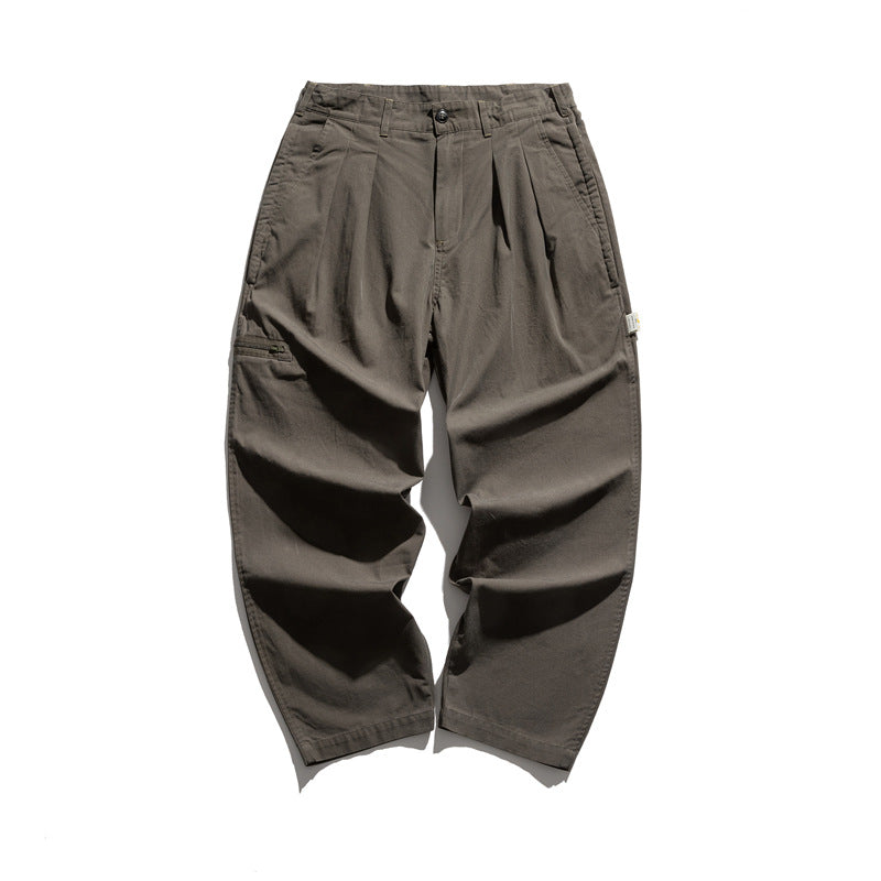 Man Fall Outfis Autumn Wide-Leg Overalls Men's Loose Straight Casual Simple Solid Color Trousers