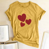 Valentine's Day T Shirt Large Size T-shirt Short Sleeve Red Heart Printing Summer